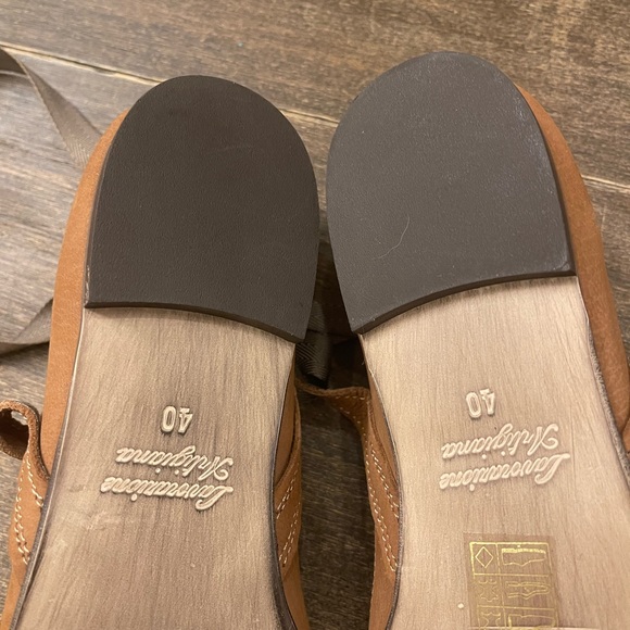 Free People brown suede flats with lace up ties size 40 9.5 womens.  Ballerina. - Picture 6 of 8